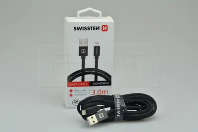 Immagine prodotto di Swissten tekstylny USB - Lightning 3.0m czarny