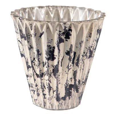 Produktbild von Clayre & Eef Teelichthalter Ø 10x10 cm Grau Beige Glas