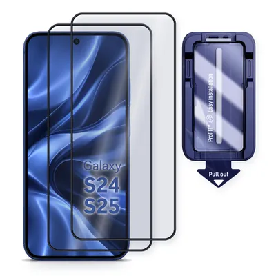 Imagen del producto de H Hardy Cristal templado para Samsung Galaxy S24/S25, 9H, pack de 2