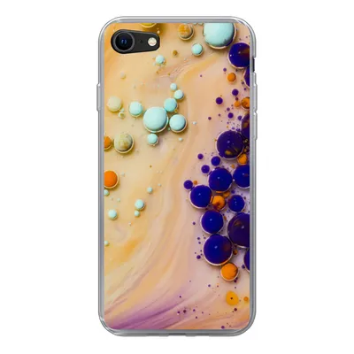 Produktbild von MuchoWow® Handyhülle Schutzhülle Hülle für iPhone 7 Milch - Tinte - Psychedelisch Silikon Softcase Handy Hülle - Kartenhalter
