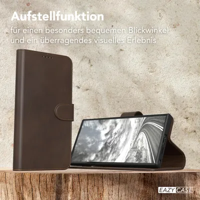 Produktbild von EAZY CASE Business Hülle für Samsung Galaxy S24 Ultra klappbar, Premium Kunstleder Handyhülle mit Kartenfach