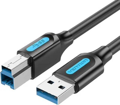 Produktbild von Vention COOBD, 0,5 m, USB A, USB B, USB 3.2 Gen 1 (3.1 Gen 1), 5 Gbit/s, Schwarz