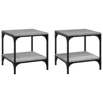 Produktbild von vidaXL Beistelltische 2 Stk. Grau Sonoma 40x40x40 cm Holzwerkstoff