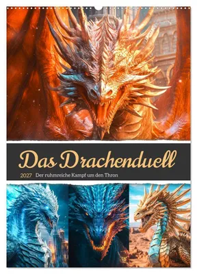 Produktbild von Das Drachenduell (Wandkalender 2027 DIN A2 hoch), CALVENDO Monatskalender