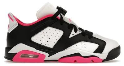 Image de Jordan 6 Retro Low, couleur rose vif (taille enfant/adolescente) - Pointure européenne 38,5