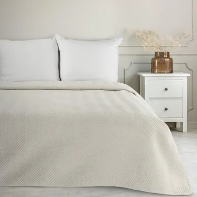Produktbild von Eurofirany 200x240 cm creme Tagesdecke  Bettüberwurf gesteppt