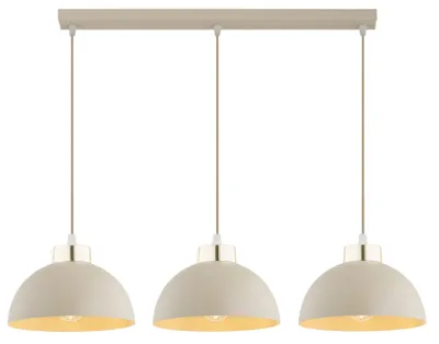 Produktbild von KAR LIGHTING Pendellampe 3-flammig Beige – Moon Ecru Kaschmir Leuchte aus Metall – E27 Lampen für Esszimmer oder Wohnzimmer – LED geeignet