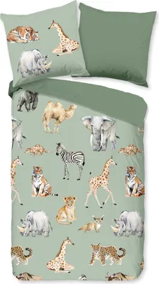 Produktbild von Pure Polyester-Bettwäsche-Garnitur Safari Farbe Green Größe 135x200+80x80