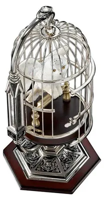 Produktbild von Noble Collection Harry Potter Hedwig Miniaturfigur Im Käfig Silber  Silber One Size