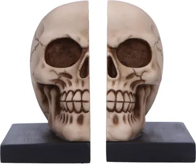 Produktbild von Final Chapter Totenkopf Buchstützen als Wohnaccessoire 13,5cm