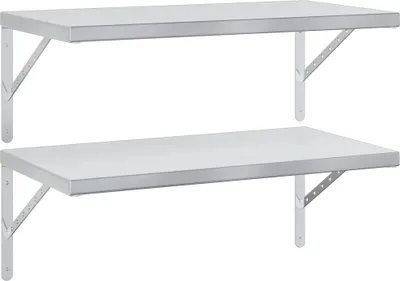 Immagine prodotto di vidaXL Mensole a muro 2 pezzi 75x40 cm argento acciaio inox