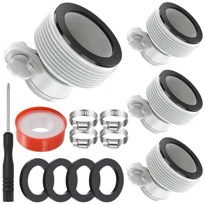 Produktbild von Pool Schlauchadapter 4 Stück für Intex 38mm, Kunststoff/Edelstahl