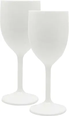 Zdjęcie produktu dla Kieliszki do wina wielorazowe białe 300ml 2szt