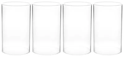 4er-Set Glas-Zylinder Windlicht, 15 x 7 cm, transparent