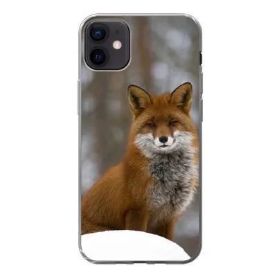Produktbild von MuchoWow® Handyhülle Schutzhülle Hülle für iPhone 12 mini Fuchs - Wald - Rot Silikon Softcase Handy Hülle - Bild