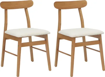 Image de vidaXL Chaise de salle à manger 2 pcs Naturel et clair Bois massif de caoutchouc
