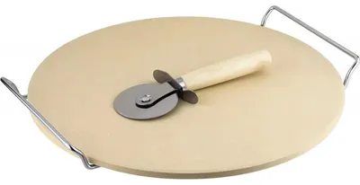 Zdjęcie produktu dla Zestaw do pizzy Pronett - kamionkowa taca 33 cm + krajalnica