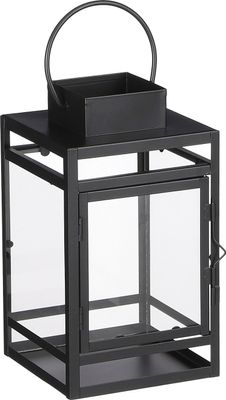 Mica Decorations Storm Laterne - L14 x B13 x H23 cm - Schwarz
