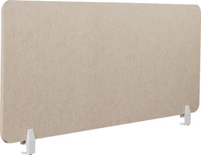 Produktbild von BELIANI Schreibtisch Trennwand Beige Stoff PET Kunststoff 160 x 50 cm zum Aufstellen Klemmen Schallschutz Sichtschutz Pinnwand Büro Home Office