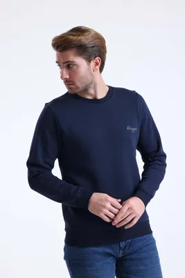 Produktbild von Sweatshirt Herren Royyen Model 965 mit Print Rundhalsausschnitt – NAVY BLAU / 3XL