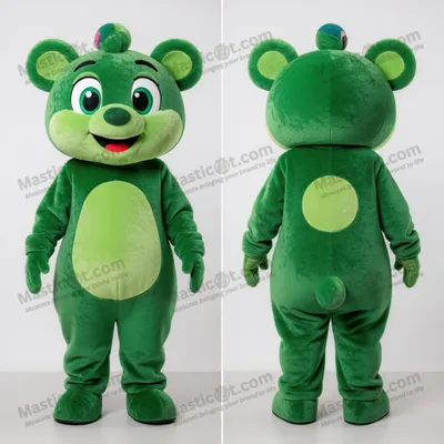 Image de Mascotte MASTICOT Joueur de Jonglage en Peluche Vert Forêt