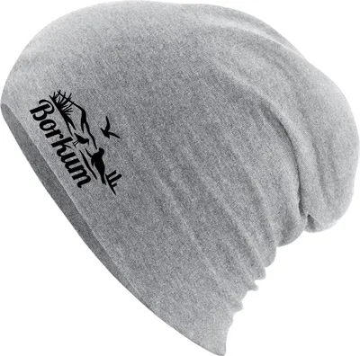Produktbild von Huuraa Beanie Borkum Strandmotiv Heather Grey One Size Baumwolle und Elasthan Mütze Geschenkidee