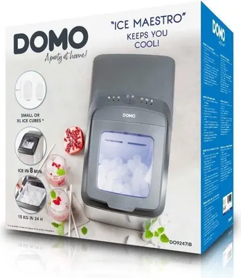 Obrázok produktu pre Stroj na výrobu ľadových kociek, 2,8 litra, 145 W, ľadové kocky za 8 minút, DOMO DO9247IB