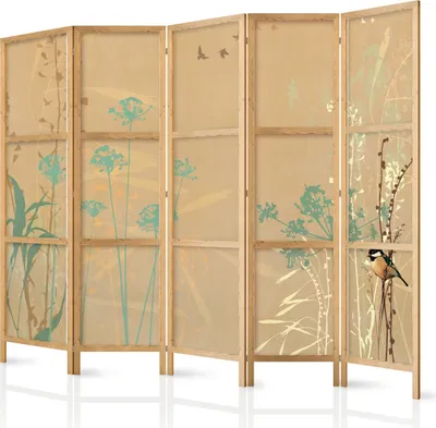 Obrázek produktu pro Japonský paraván pro děti 225x172 cm 5dílný béžový