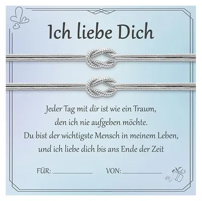 Produktbild von Partner Armbänder Knoten Armband Damen Silber 925 , Modell „Ich liebe dich“