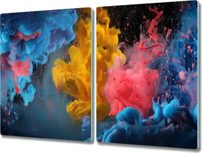 Produktbild von Coloray Hackbrett Küchenbrett Kochplattenabdeckung Schneidebrett Herdabdeckplatte 2x40x52 cm - bunte Wolken