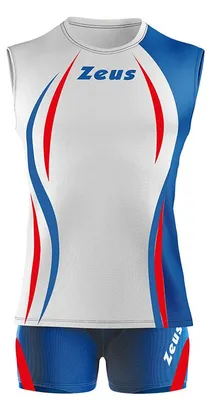 Produktbild von L bianco/royal|Zeus Kit Klima Damen Sport Trikot + Shorts bianco/royal