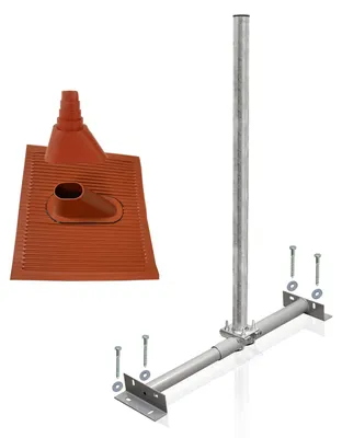Produktbild von PremiumX X100-60 SAT Dachsparrenhalter feuerverzinkt Alu-Ziegel Set rot