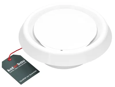 Productafbeelding van KOTARBAU® Plaatventiel rond voor buisaansluiting wit annemostaat afvoerplaatventiel ventilatierooster plafondventiel kunststof plafond diffuser afvoerlucht ventilatieventielen afdekking uitgangswand