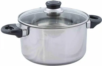 Obrázok produktu pre Denver" 24 cm nerezový hrniec na mäso so sklenenou pokrievkou