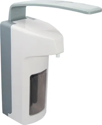 Produktbild von 10 Wandspender 32 cm x 10,5 cm x 21 cm weiss "Kunststoff" 1000 ml, Langarmhebel
