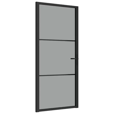 Produktbild von vidaXL Innentür 93x201,5 cm Schwarz ESG-Glas und Aluminium