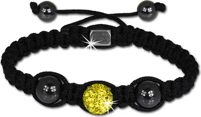 Produktbild von Shamballa Armband original Sterlinx mit 1 gelben Glitzerkugel SHS11Y