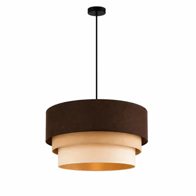 Obrázok produktu pre Závesné svietidlo závesné svietidlo tienidlo z velúru hnedá lampa do jedálne, obývačky, kuchyne zo série N131 (N131-B), Obrázok generovaný UI