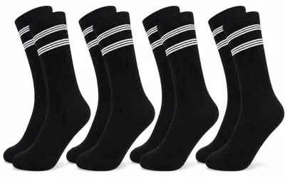 Produktbild von Fiera Besa Tennissocken Sportsocken Herren Damen 4 Paar Schwarz Weiß 39-42