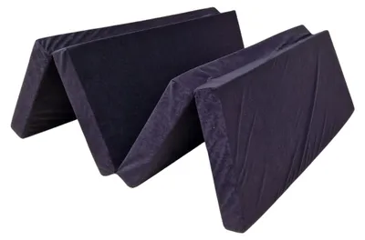 Productafbeelding van Natalia Spzoo vouwmatras 180x120x8 cm, zwart - 4-delig schuimmatras, afneembare en wasbare hoes, voor logees, camper en kamperen, compact op te bergen