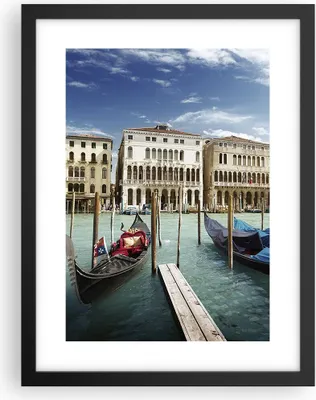Produktbild von Gerahmtes Poster - Schwarzer Rahmen - Architektur venedig italien gondel - 30x40 cm - Wand Bild - Wanddeko - Wandbilder - Wandposter - Bilderrahmen - Bilder - Kunstdruck - Wandbild - P2BPA30x40-2705