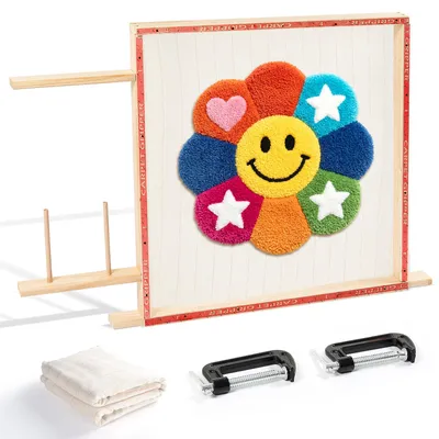 Tufting-Rahmen 29,5 x 29,5 Zoll, Holz, für Teppichweben und Tufting-Pistole