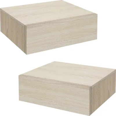 Produktbild von ML-Design 2x Nachttisch hängend mit 1 Schublade, 46x30x15 cm, Sonoma-Eiche