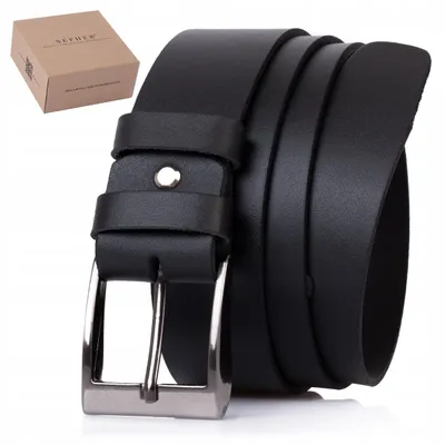 Produktbild von SEPHER Klassischer Ledergürtel Schwarz Herren Jeans Breit 4cm