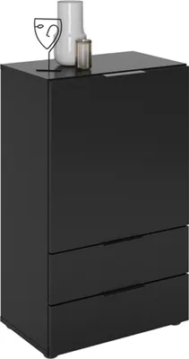 Image de Kommode >Domenico< in Schwarz Perl - 50x81x32cm (BxHxT)