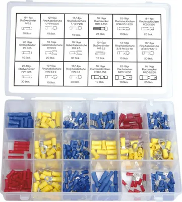 Produktbild von 350 x Kabelschuh Steckverbinder Presskabelschuh Flachstecker Stoßverbinder SET