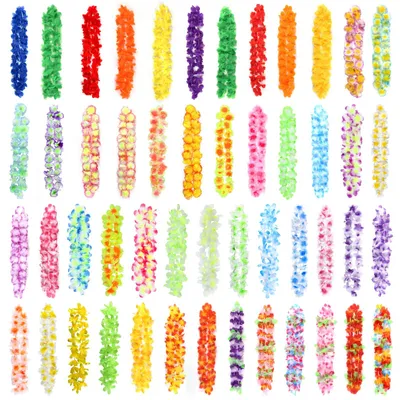 Immagine prodotto di Collane hawaiane, fiori hawaiani, ghirlande, multicolore, confezione da 50 pezzi