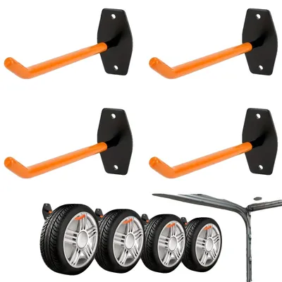 Immagine prodotto di Supporti a parete, struttura in acciaio, capacità di carico di 36 kg, dotati di 4 ganci, compatibilità versatile, installazione semplice