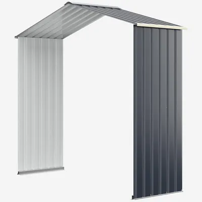 Image de Boîte d'extension, abri de jardin en métal, 213 x 64 x 195 cm, verrouillable, avec 4 orifices de ventilation et une porte coulissante, abri de jardin extérieur
