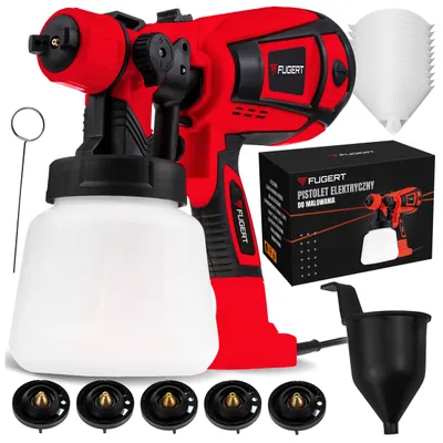 Zdjęcie produktu dla Pistolet Do Malowania Ścian Elektryczny Natryskowy Do Farb 750W 5 Dysz 1,4L